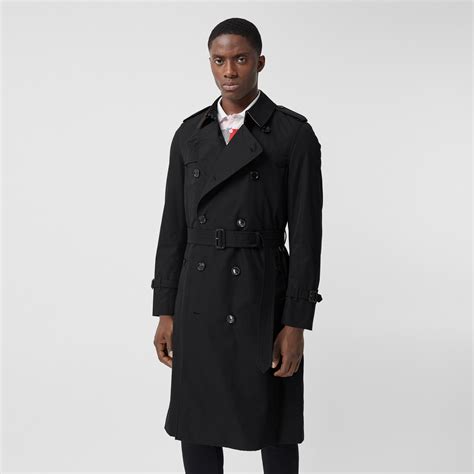 burberry chelsea long heritage trench coat black